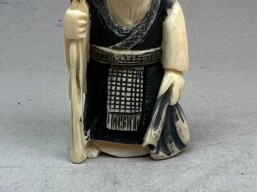 ［珍品］太郎在銘　極上寿老人根付　26g 送料込み