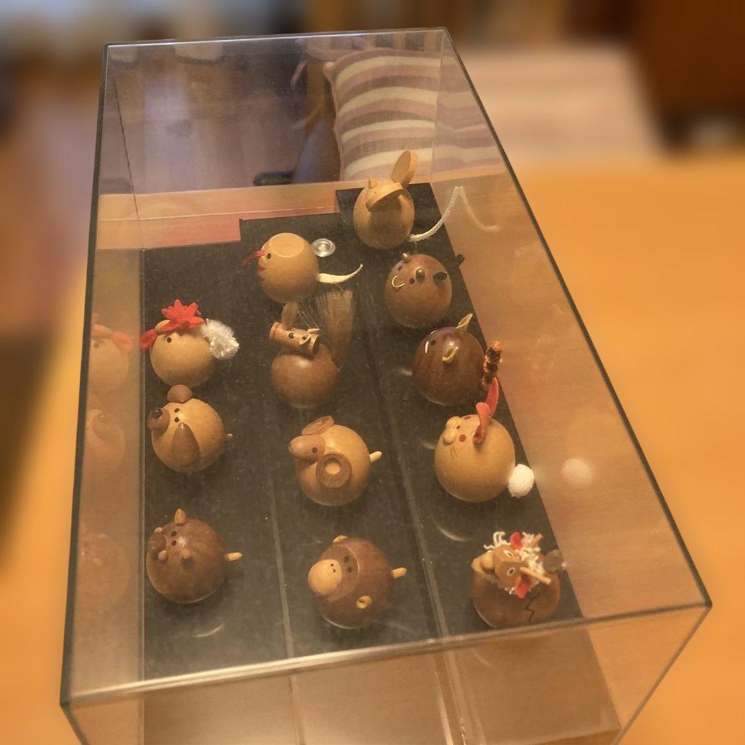 木製動物の置物 12個セット