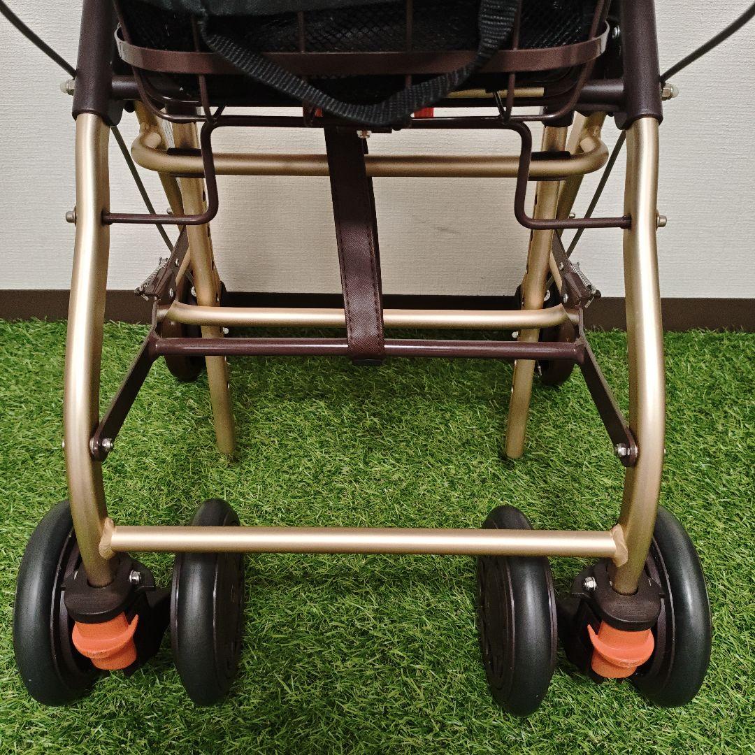 幸和製作所　歩行車　テイコブリトルホーム　waw05　ブラウン　バック付き
