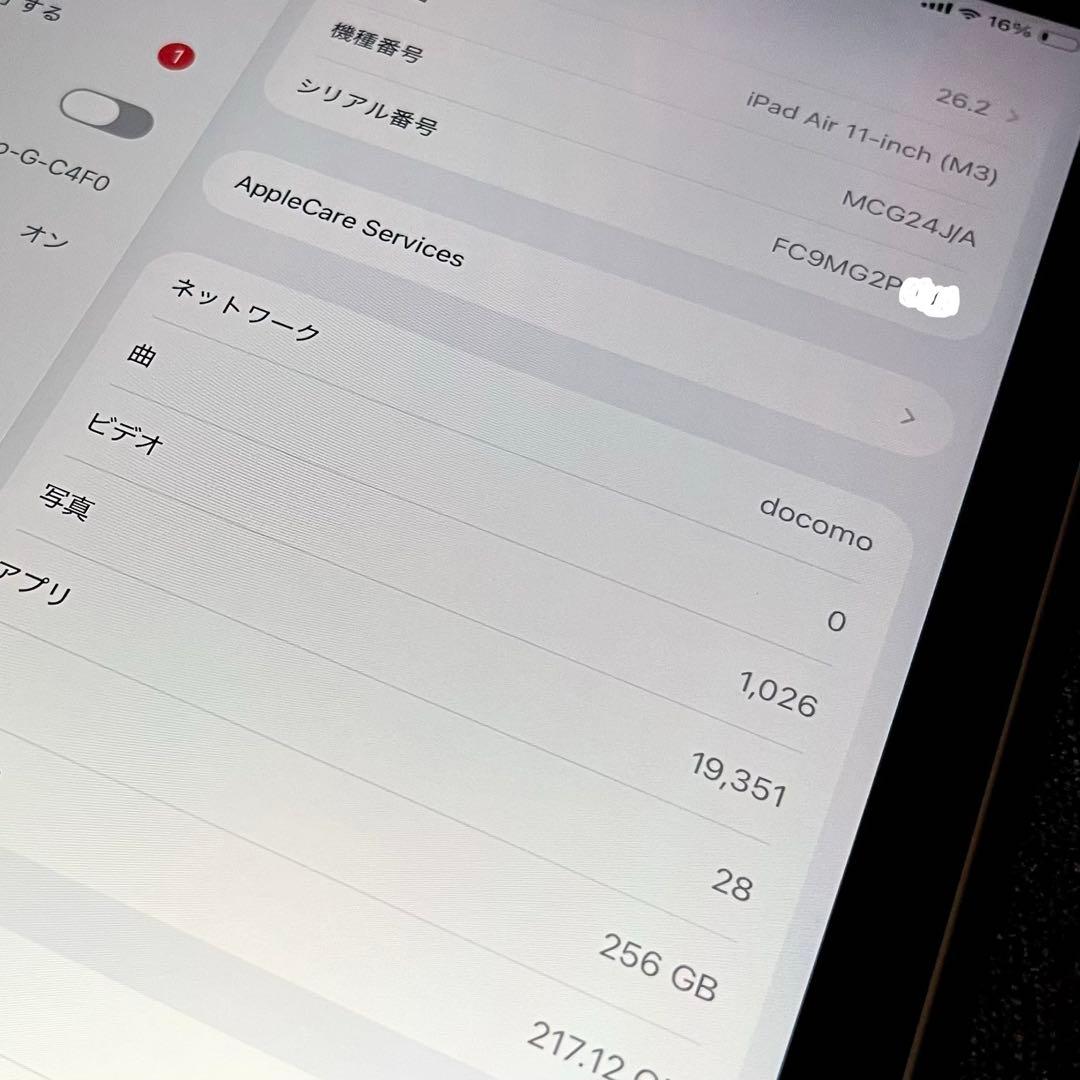 極美品 iPad Air M3 （11インチ）セルラーモデル　256GB