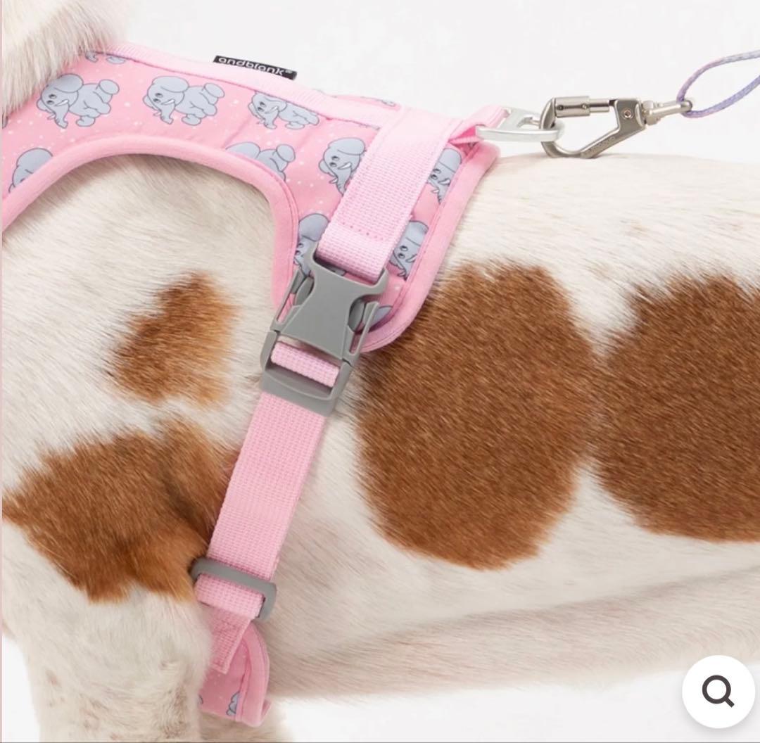 andblank 犬用ハーネス＆リードセット ピンク象柄 サイズ1 超美品小型犬