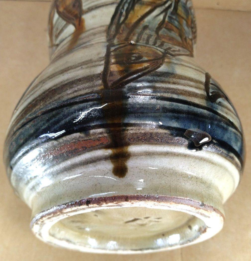 れれれ【本物保証】金城次郎 魚紋嘉瓶 共箱 栞 人間国宝 壷屋焼 美品