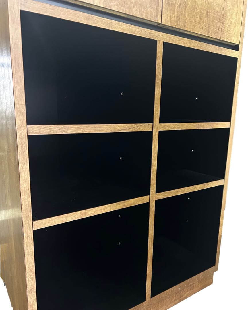 【美品】 オーダーメイド木目調 レジカウンター レジ横作業台 受付台 カウンター