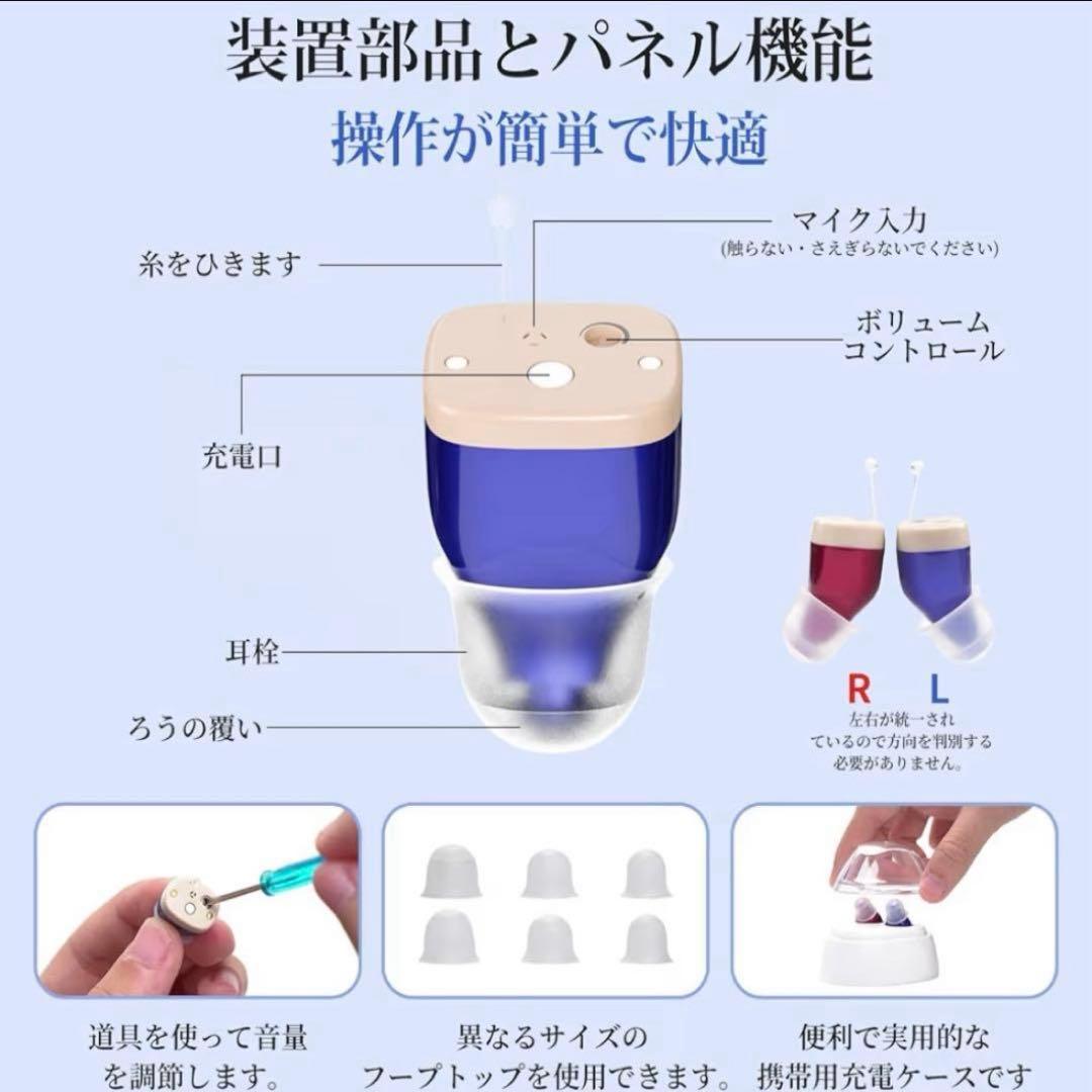 【新品】集音器 補聴器 高齢者 両耳兼用 耳穴型 超軽量 ケース付 プレゼント