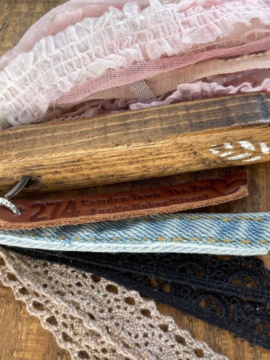 No.22くすみピンクwood☺︎キーホルダー