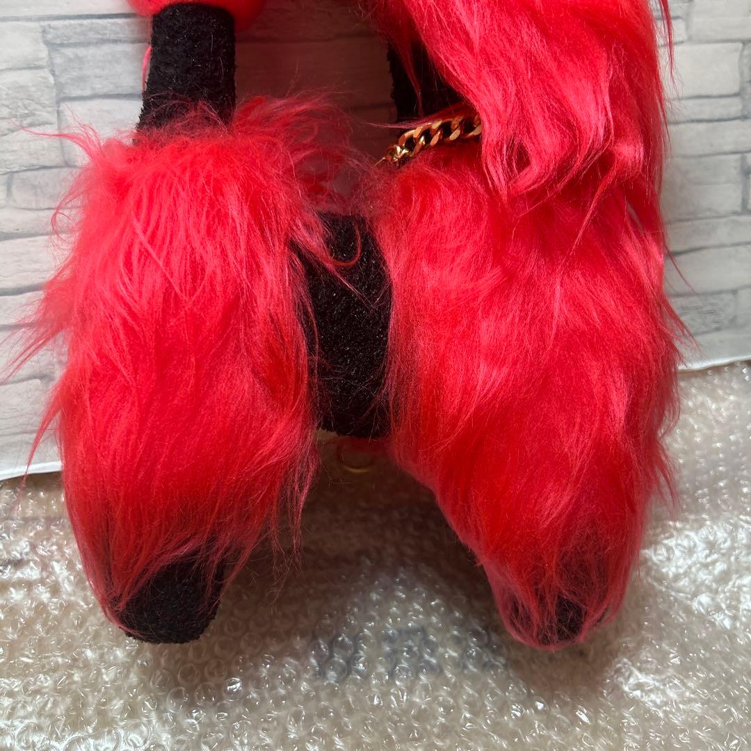 昭和レトロSAN-EI TOYS Exlan派手ピンク赤×ブラック　プードル犬？