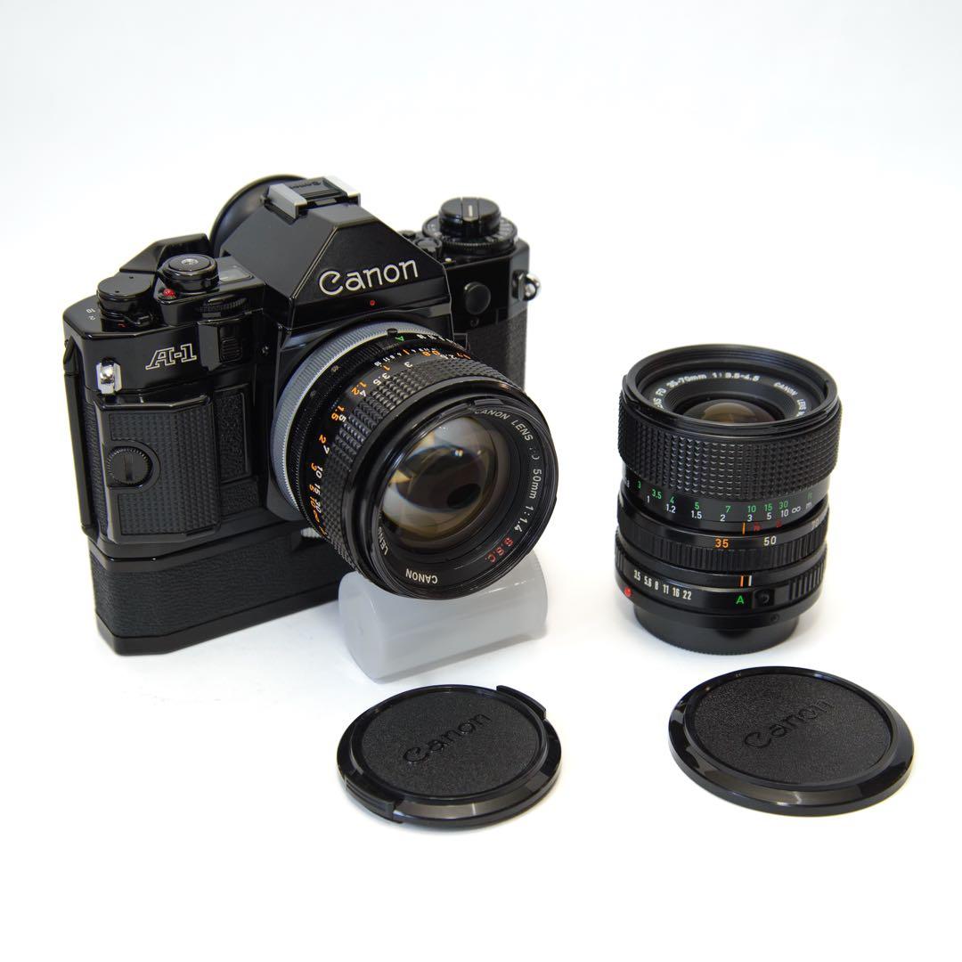 Canon A-1 +レンズ2本+パワワインダーA