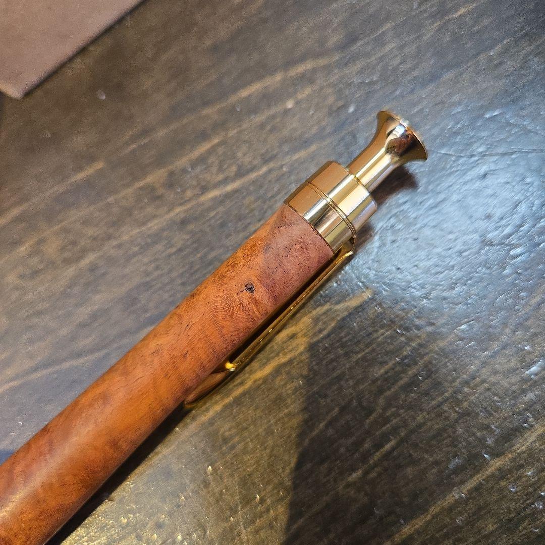 こぶた工房　極上花梨瘤　ゴールド金具シャープペンシル0.5ミリ
