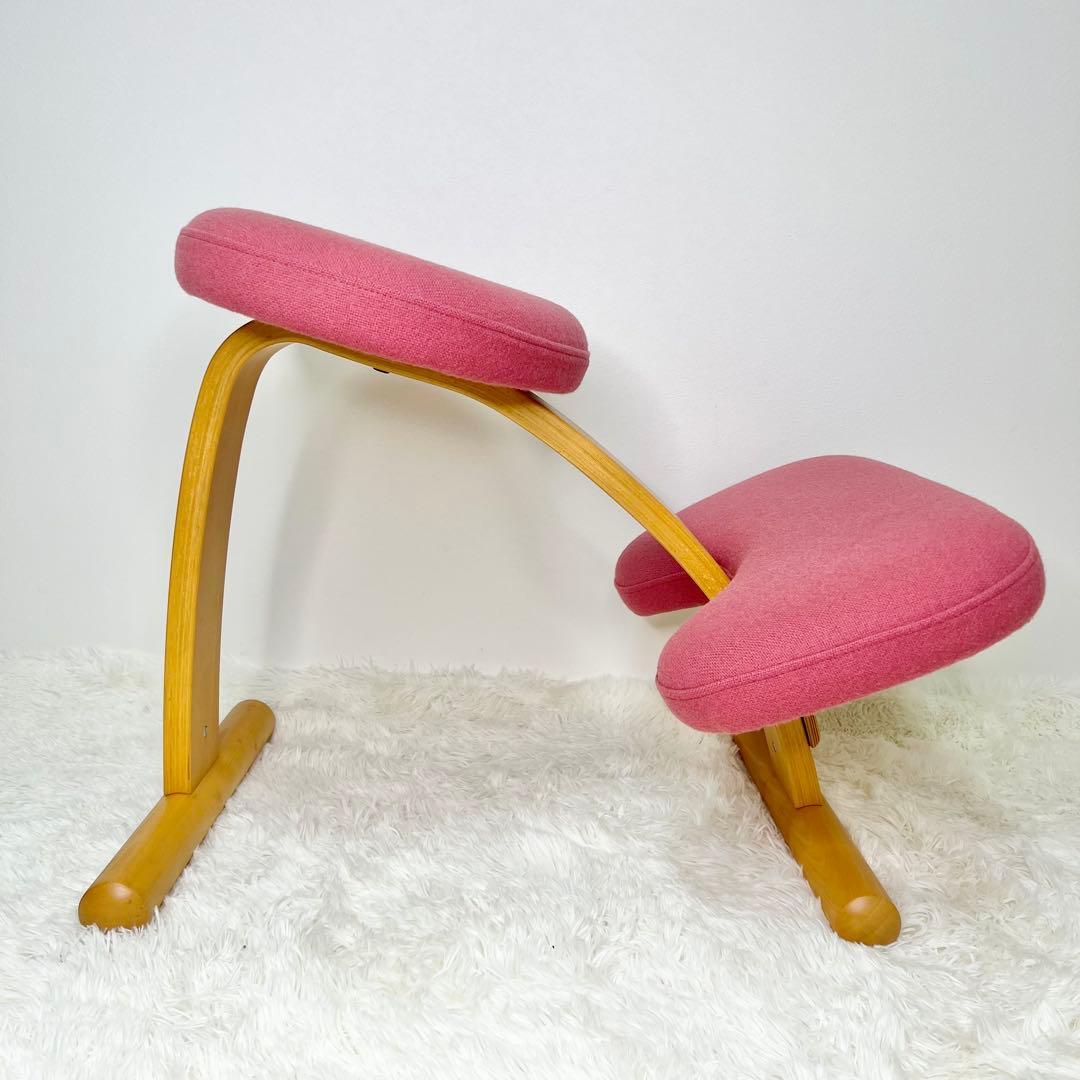 美品 Rybo Balans Easy 姿勢矯正チェア 学習椅子 ピンク