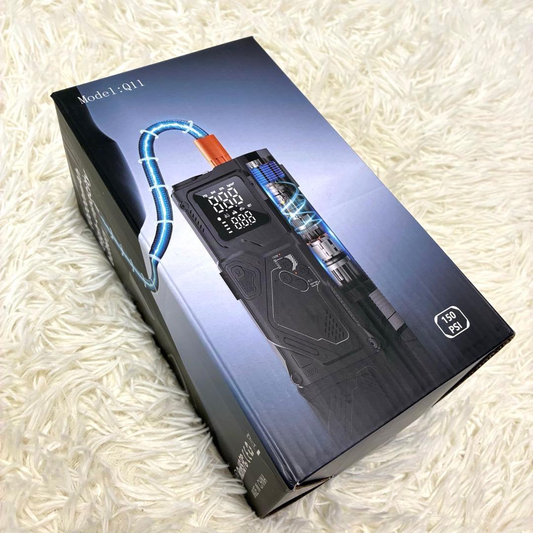 新品 ジャンプスターター 電動空気入れ エアコンプレッサー搭載✨10000mAh