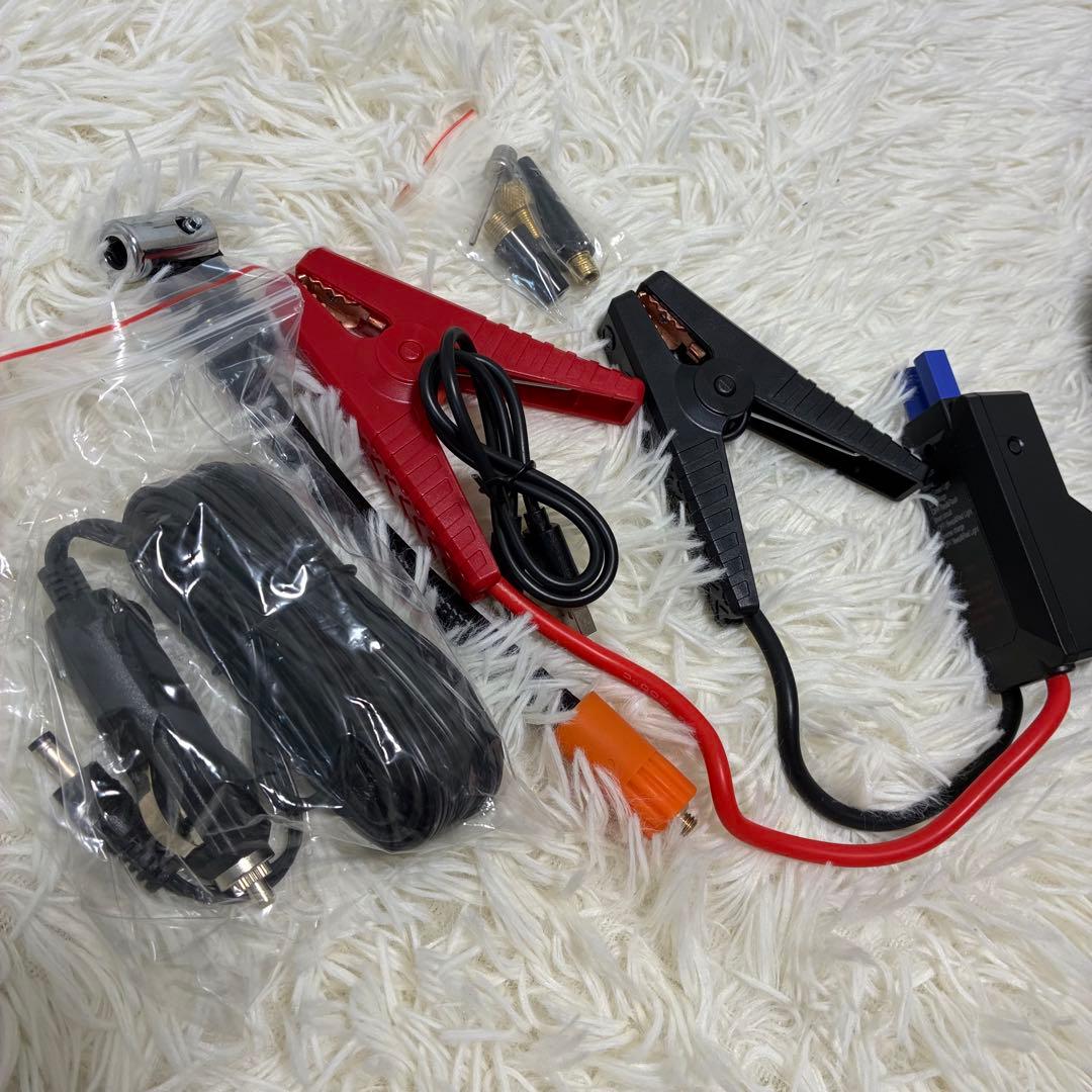 新品 ジャンプスターター 電動空気入れ エアコンプレッサー搭載✨10000mAh