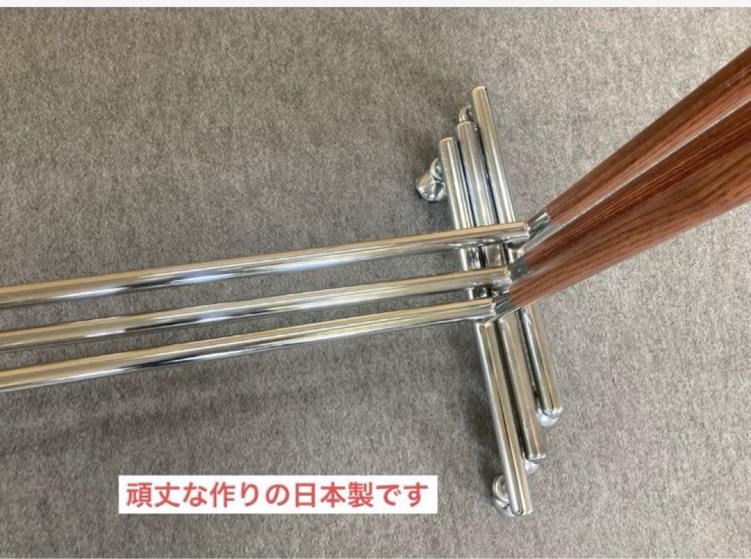 ★美品★メンテ済み♪お洒落ウッド調　アパレル用ハンガーラック3本セット★日本製