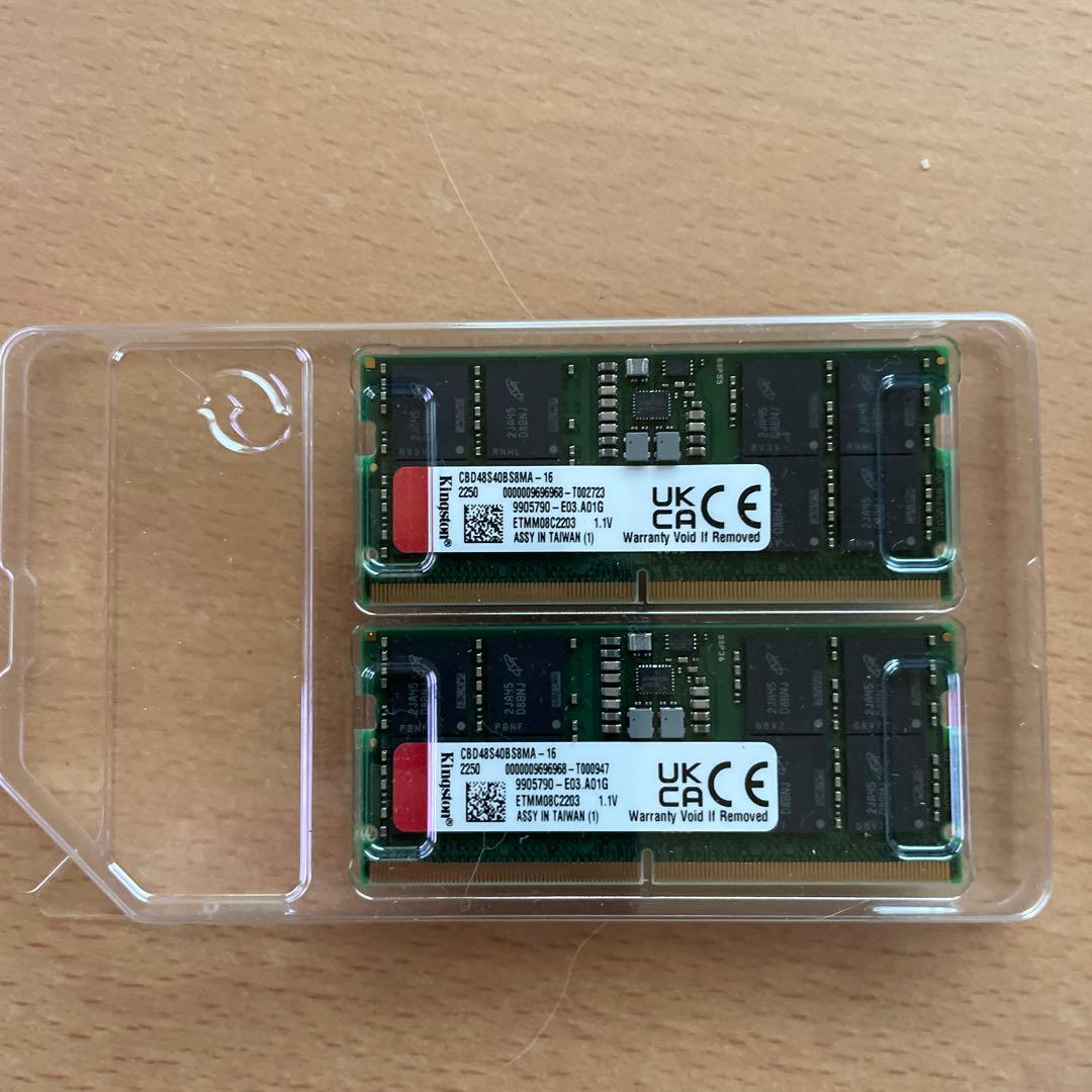 ノートPC用メモリ DDR5-4800 16GB×2枚合計32GB