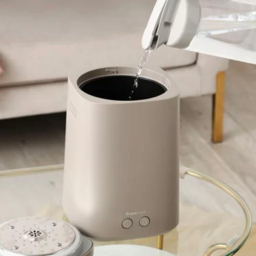 Francfranc クラルテ 上部給水スチーム式加湿器 2.4L　ベージュ