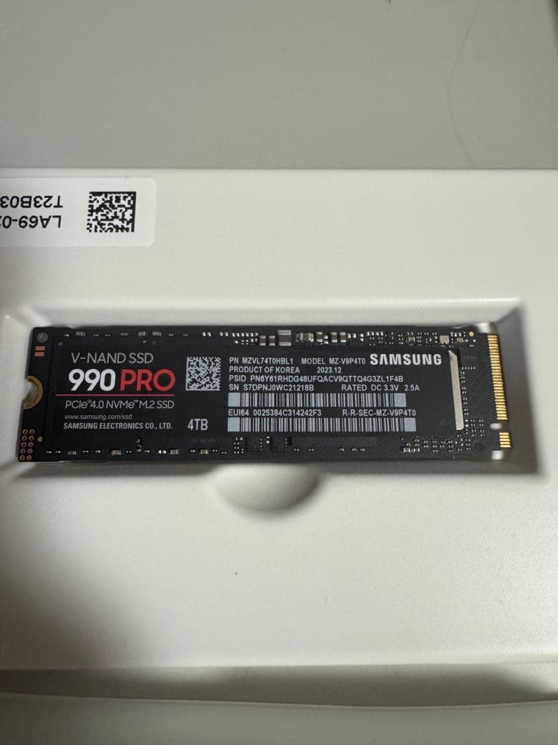 内蔵型SSD Samsung 990 PRO 4TB PCIe Gen4 x4 NVMeSSD