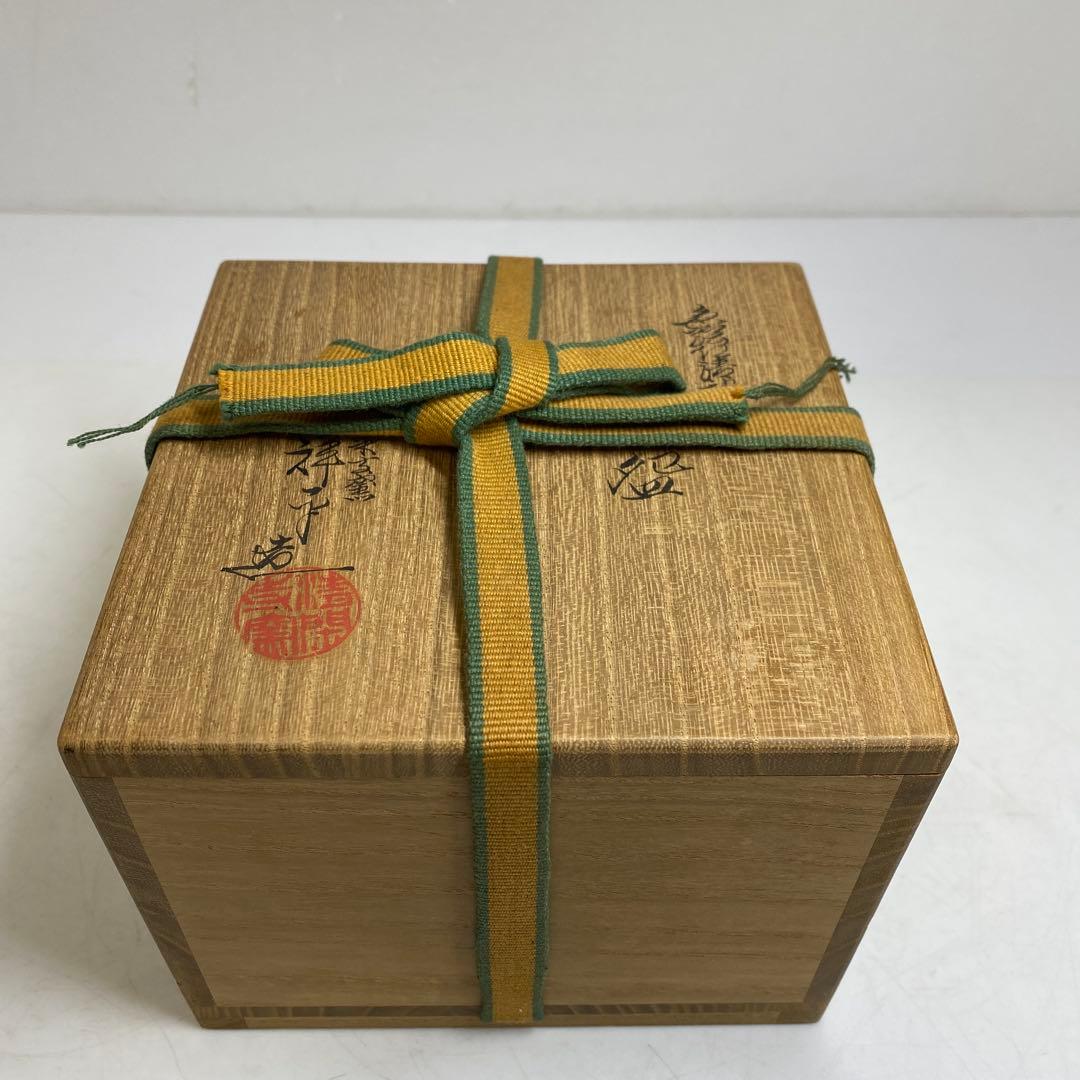 ☆茶3 杉田祥平 仁清 色絵秋草画 茶碗 共箱 タコサ 直径約12cm
