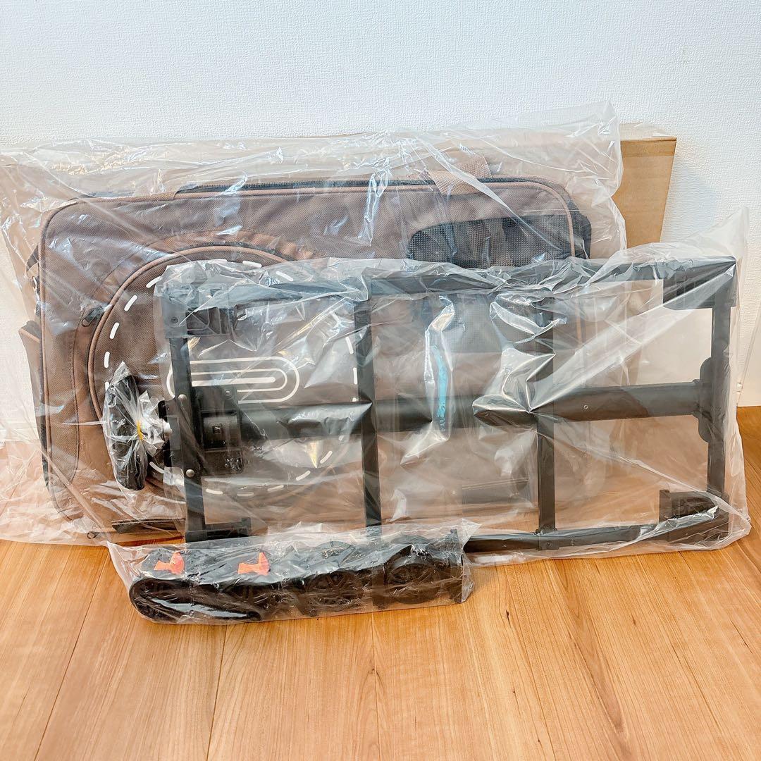 新品⭐️多機能 ペット用カート ペット用キャリー 折りたたみ 軽量 3way 茶色