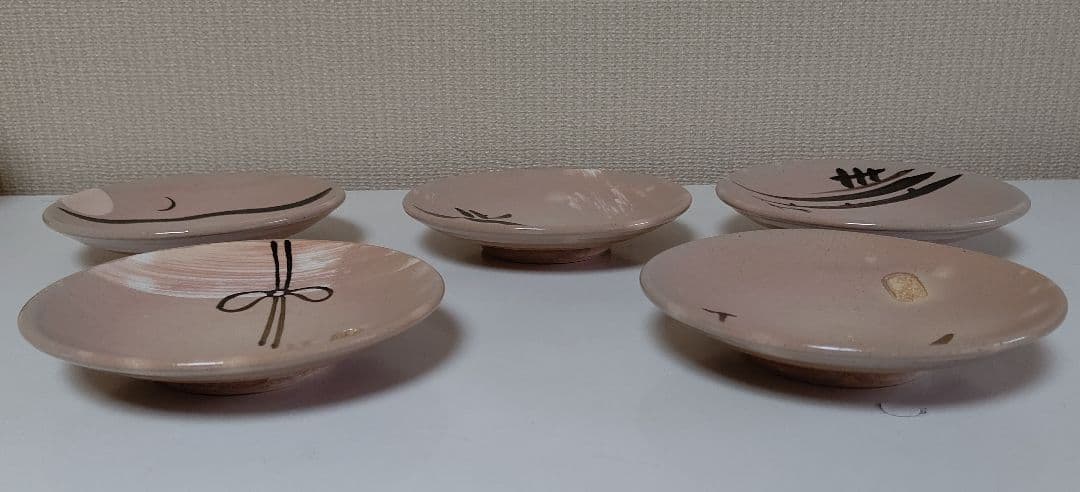 朝日焼 源氏物語 宇治十帖 銘々皿 5枚 遠州七窯 木製共箱