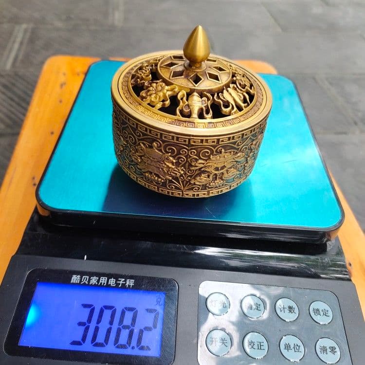 銅器 五福八宝三足炉 薫香炉 香道具 装飾品 工芸品 美術品