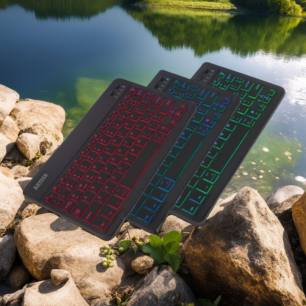 ワイヤレスキーボード 7カラーLED 超薄型