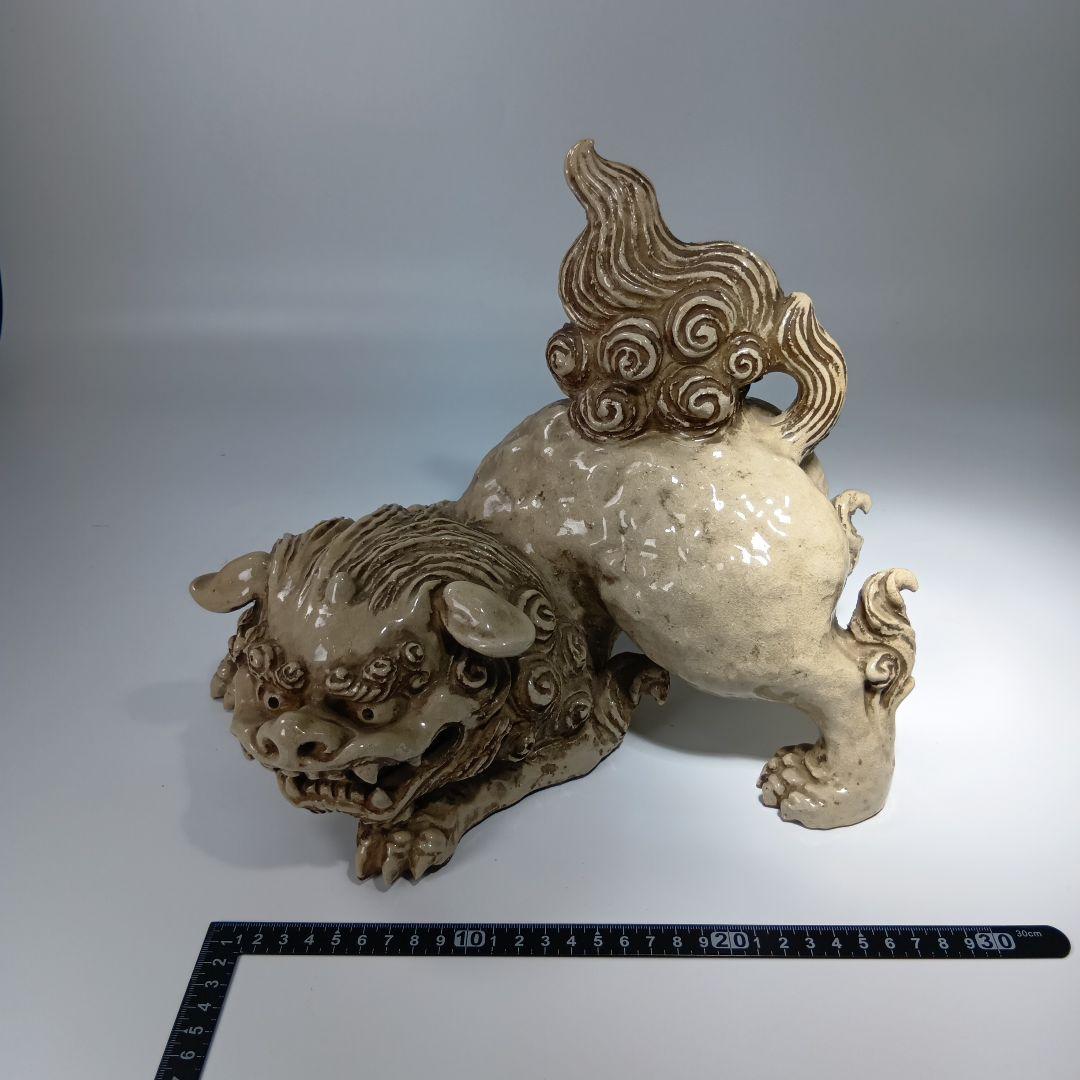 時代物　萩焼　獅子伏香炉