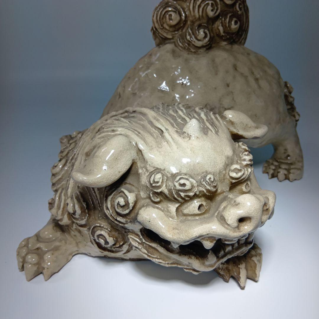 時代物　萩焼　獅子伏香炉