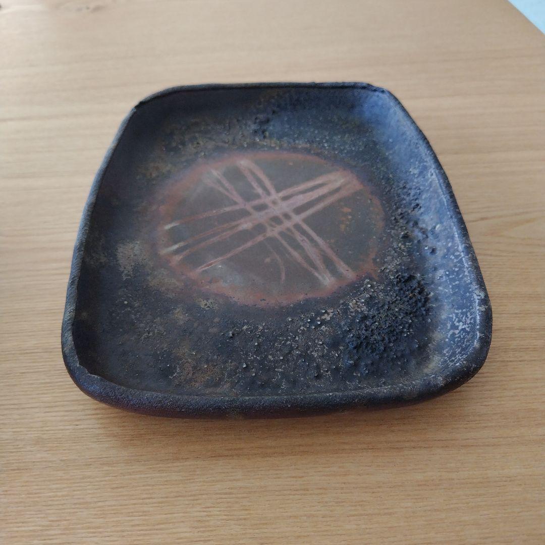 【美品】備前焼　長方形皿 作家物　竹崎典泰先生