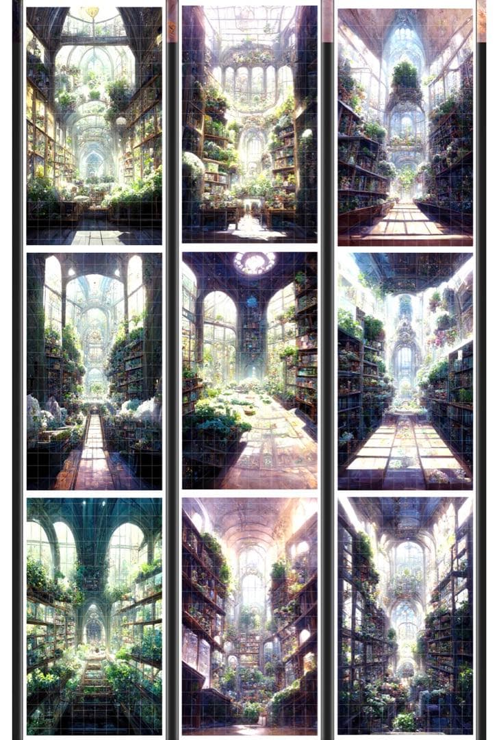 【K180-B】海外PET マスキン　グテープ　マステ切り売り　大背景　お花植物