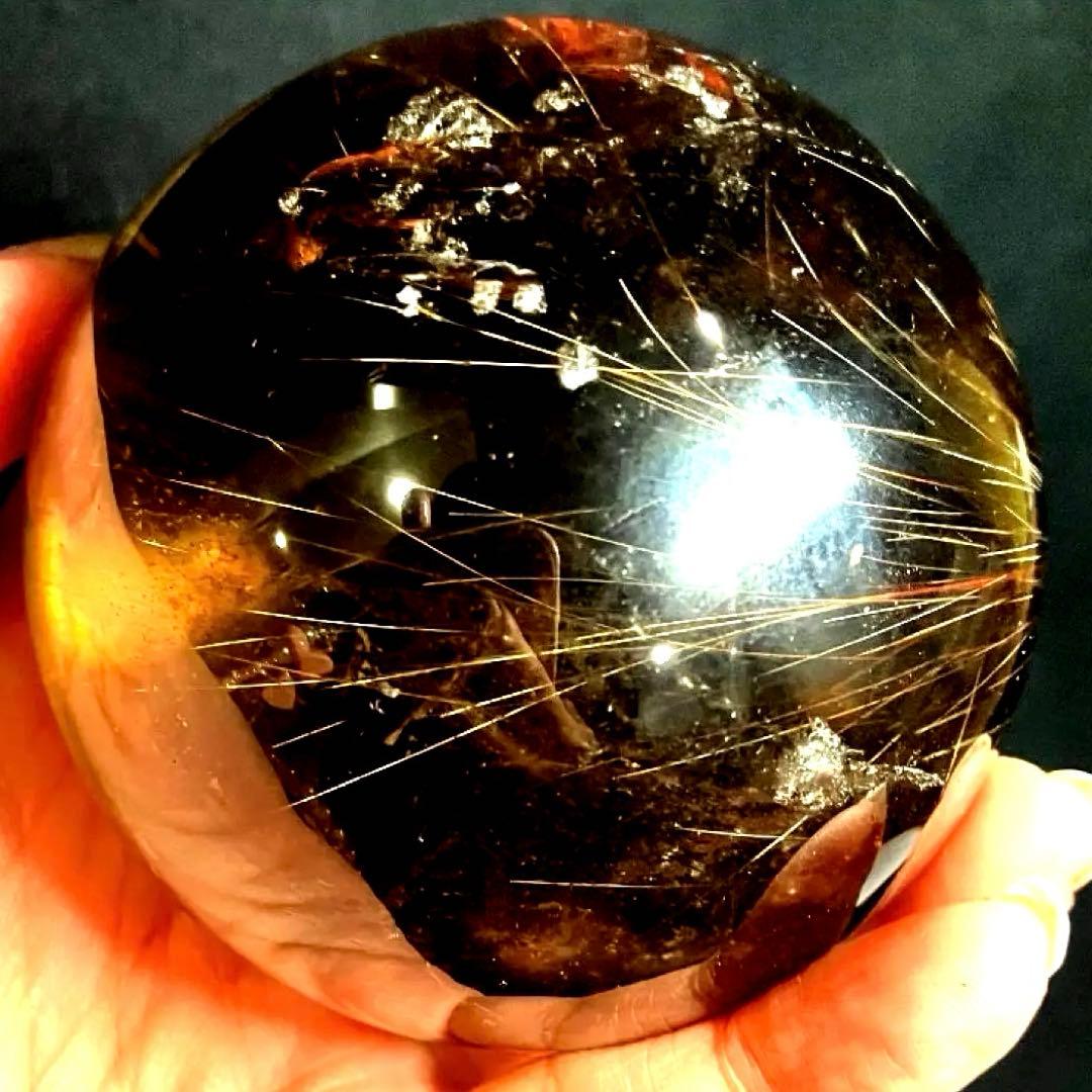超特大　72mm ゴールドルチルクォーツ　金針水晶　パワーストーン