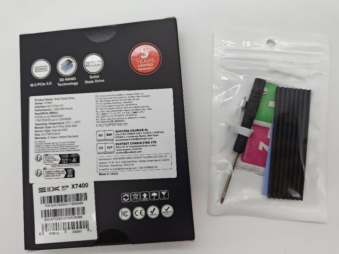 【新品未開封】SIX X7400 M.2 PCIe4.0 1TB SSD