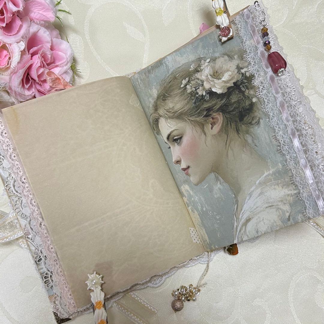 薔薇とレースのジャンクジャーナル・雑記帳トレペ仕様　Classical Lady