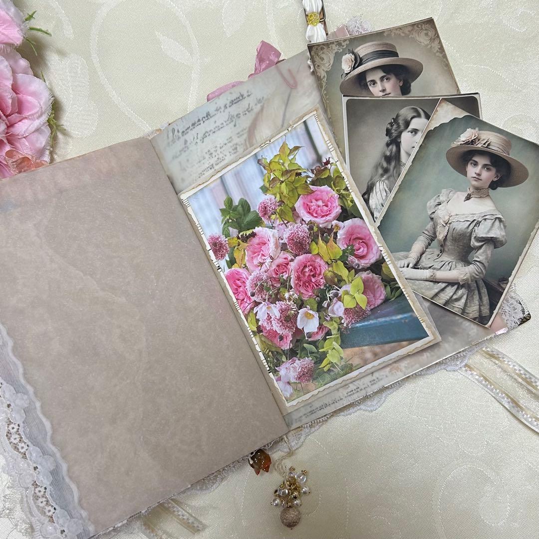 薔薇とレースのジャンクジャーナル・雑記帳トレペ仕様　Classical Lady