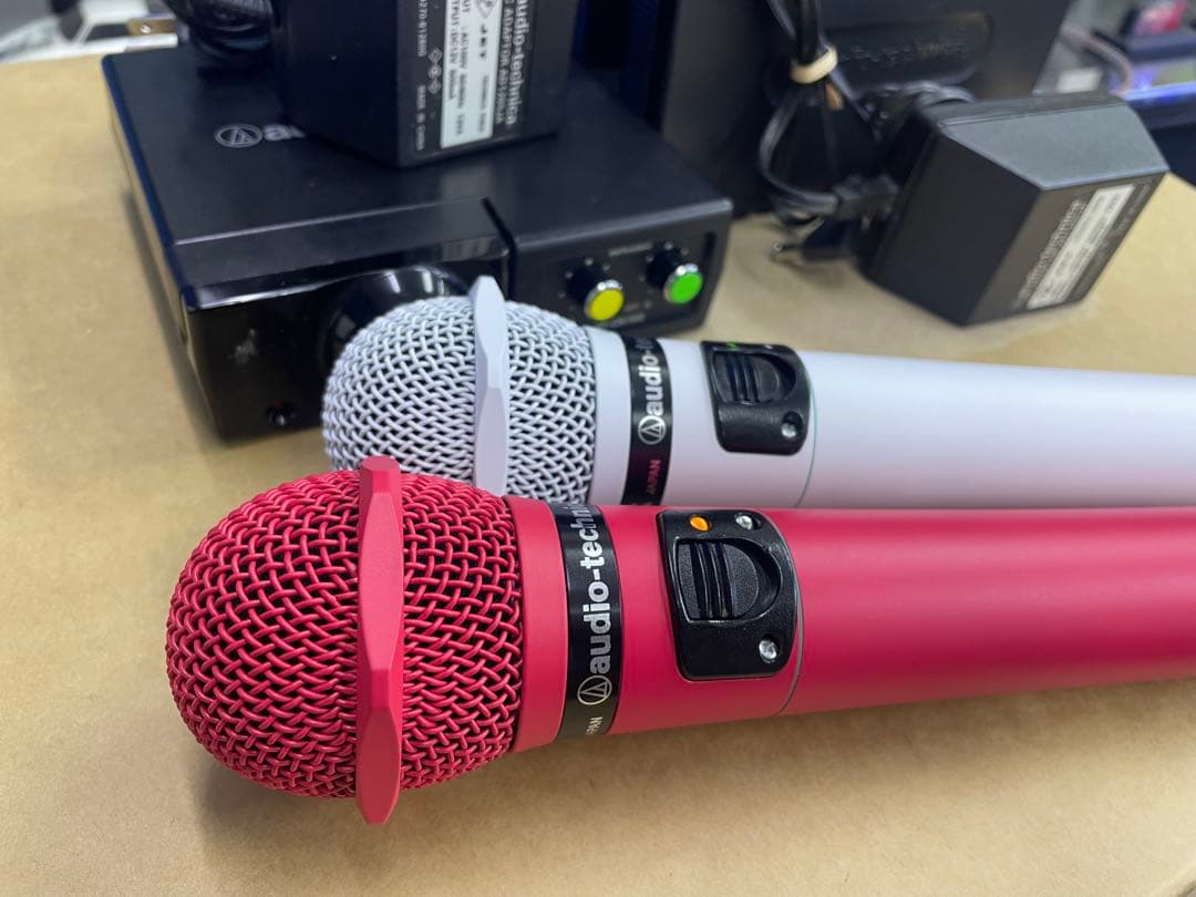 audio-technica ワイヤレスマイクセット 赤白極上