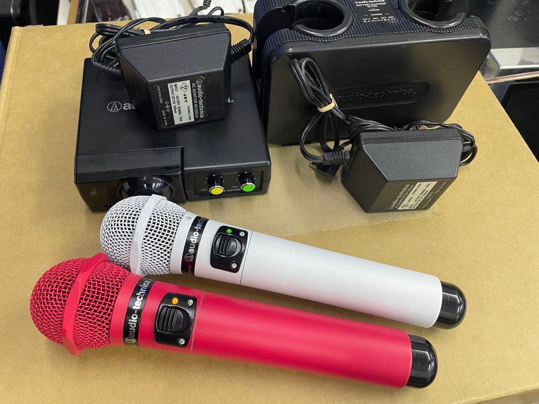 audio-technica ワイヤレスマイクセット 赤白極上
