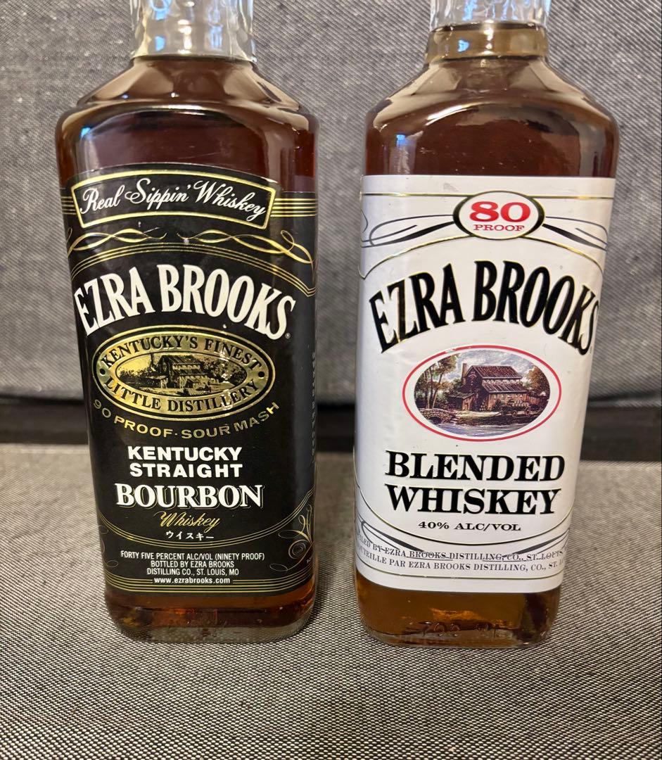 エズラブルックス ホワイト ブラック　バーボンウイスキー古酒　2本セット　未開封