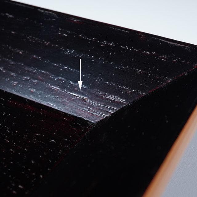 黒田宗傳　竹フチ黒四方盆　堀内宗完 書付　ツボツボ画自筆　共箱　茶道具　干菓子器