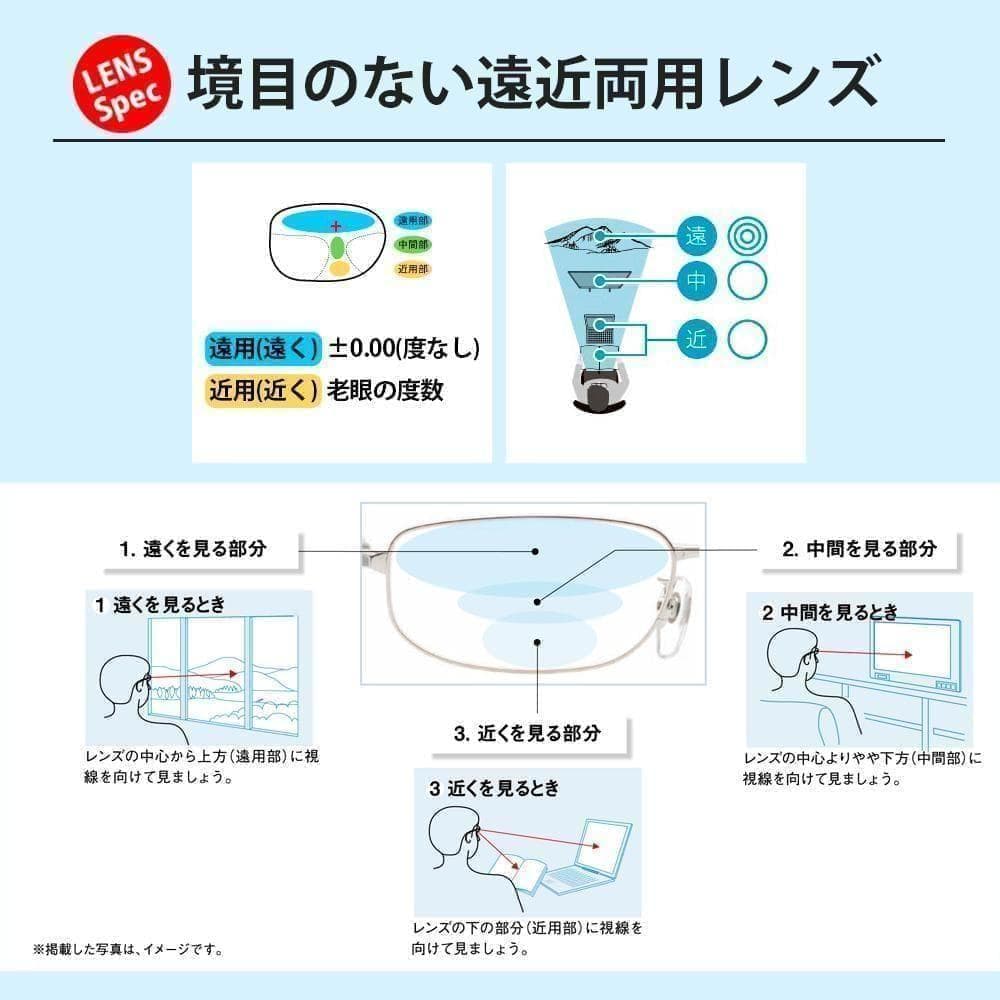 遠近両用メガネ (老眼 +2.00) 鯖江メガネ ヴィンテージ AK503 新品