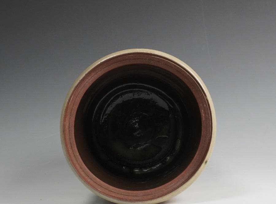 新垣栄三郎 壺屋焼 赤絵水指 共箱 茶道具