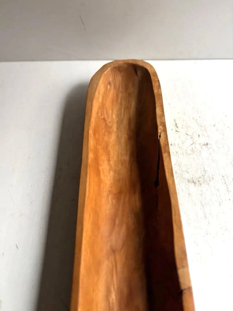023 フランス パリ 蚤の市購入 ウッドトレー 天然木 全長70㎝ バケット