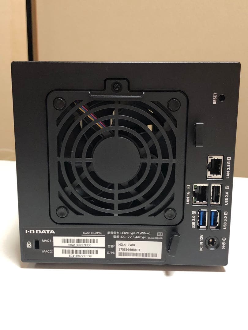 外付けハードディスク・ドライブ I-O DATA LAN DISK L HDL4-LV08