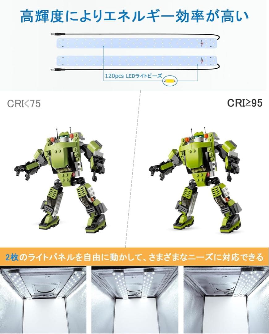 PULUZ 撮影ボックス60×60×60cm撮影ブース 折り畳み式簡易スタジオ