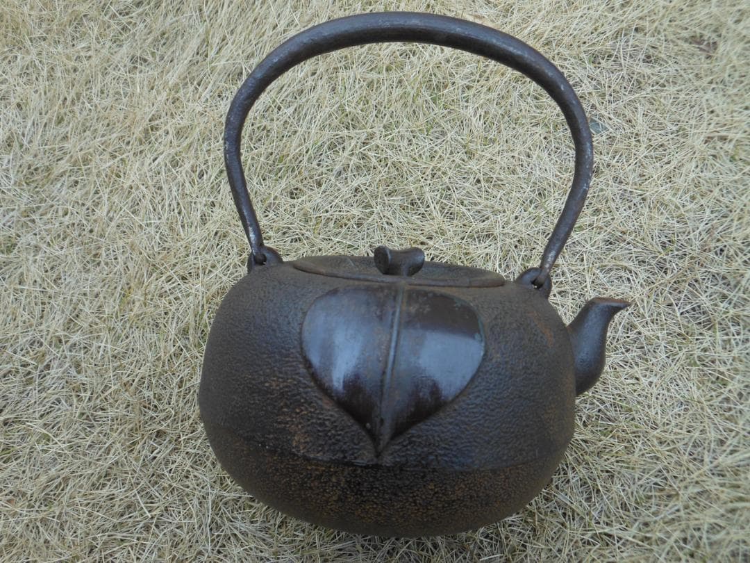 鉄瓶　翔寿堂　茶道具 柿模様 丸型
