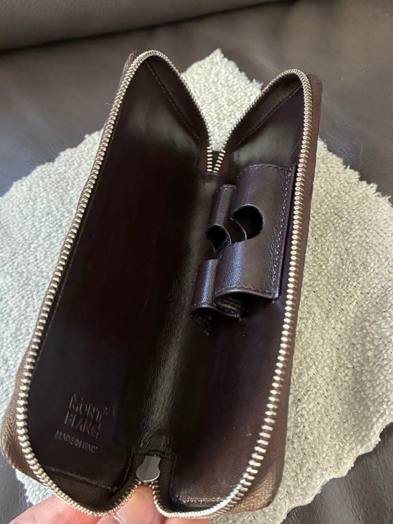 レア◾️MONT BLANC モンブラン◾️クロコ型押し ペンケース◾️2本差し◾️