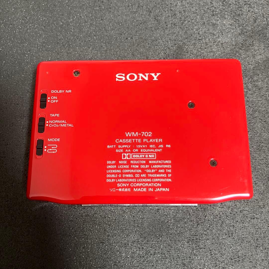 ポータブルプレーヤー SONY WALKMAN WM-702 RED CASSETTE PLAYER