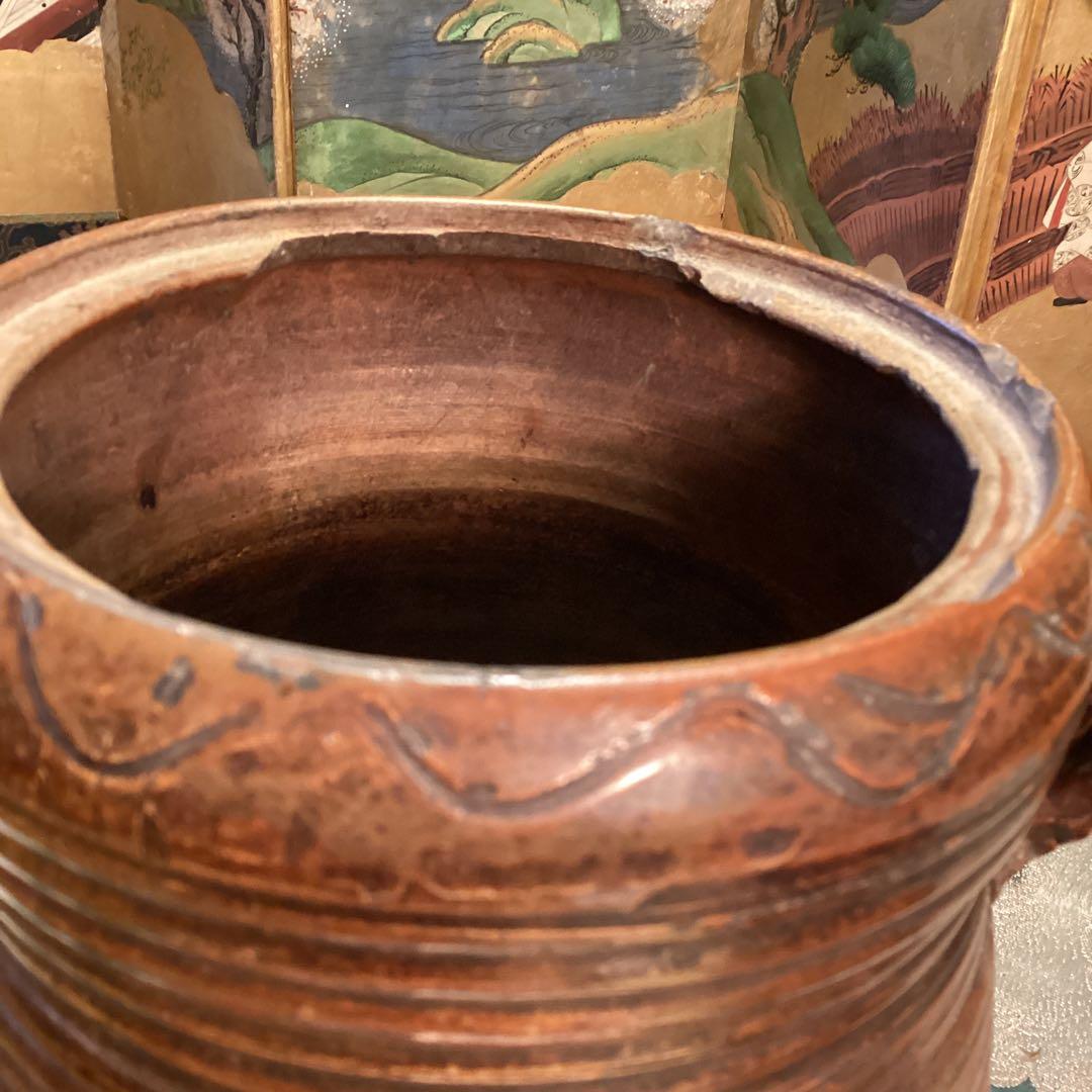 A899 茶道具　時代物　南蛮水指　唐物　（供箱付）