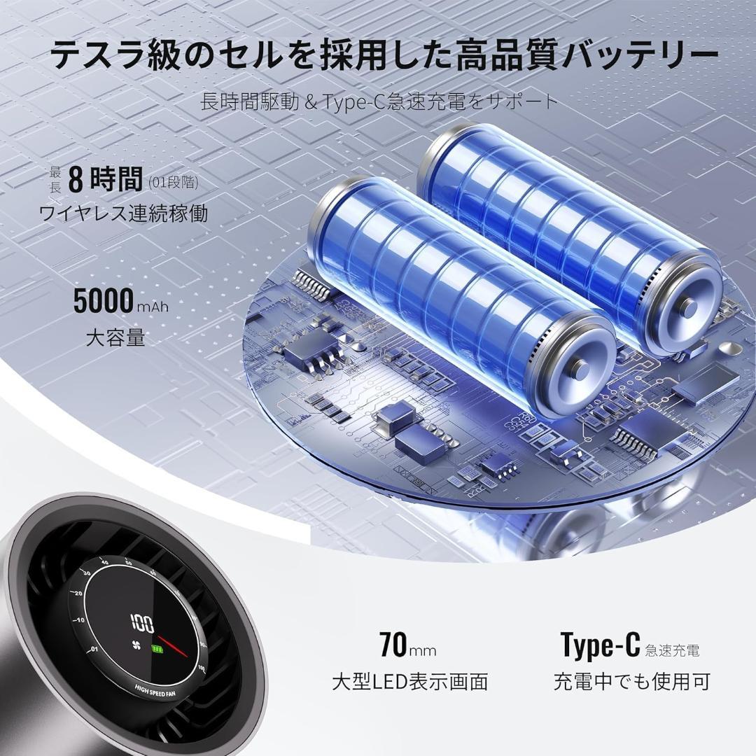 チタン金属製サーキュレーター DCモーター 卓上扇風機 省エネ USB充電式