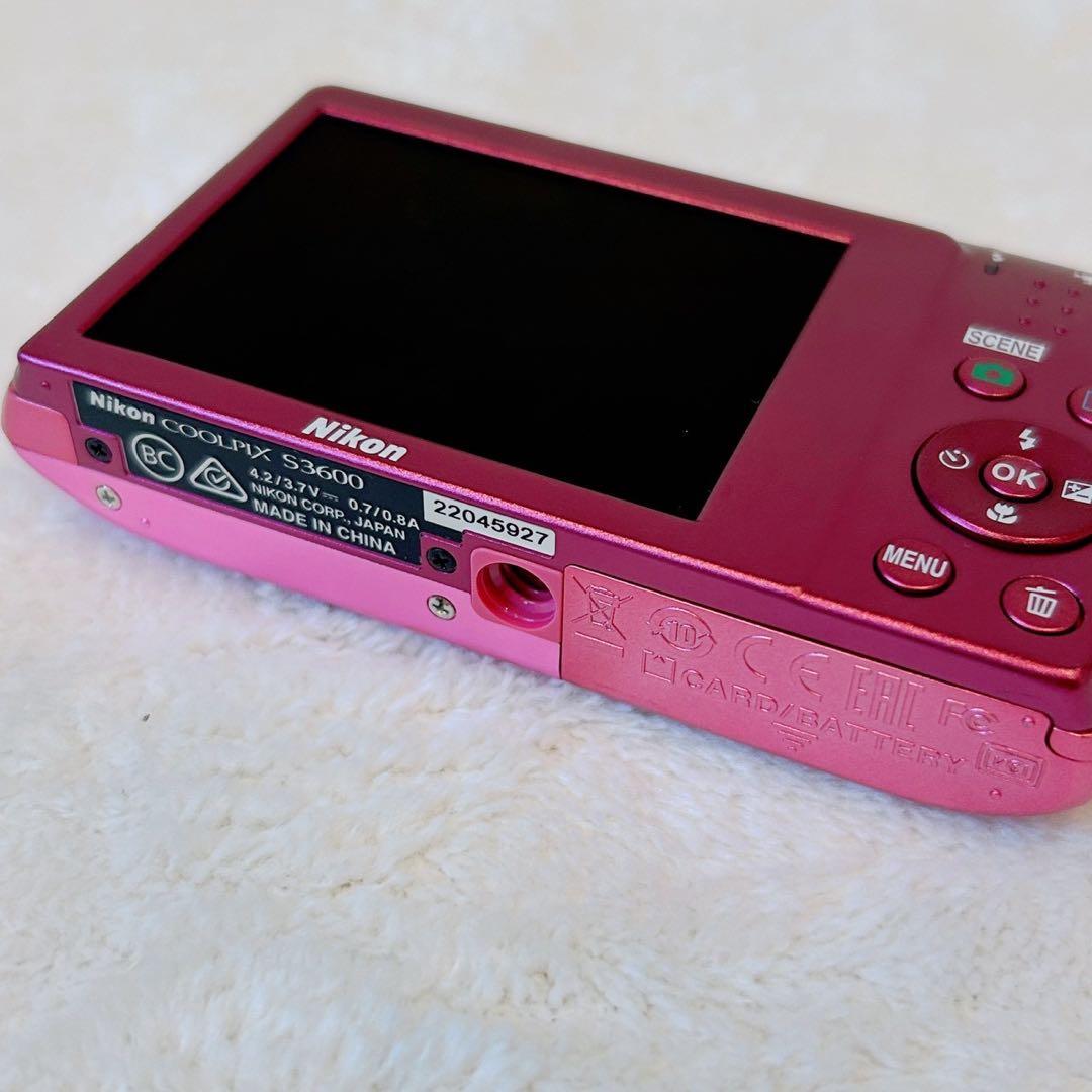 未使用級　ニコン　クールピクス　S3600 ピンク　SDカード付き
