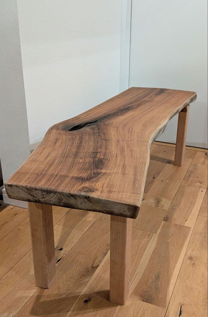 桑　一枚板　無垢材　ベンチ　イス　家具　ハンドメイド　スツール　貴重
