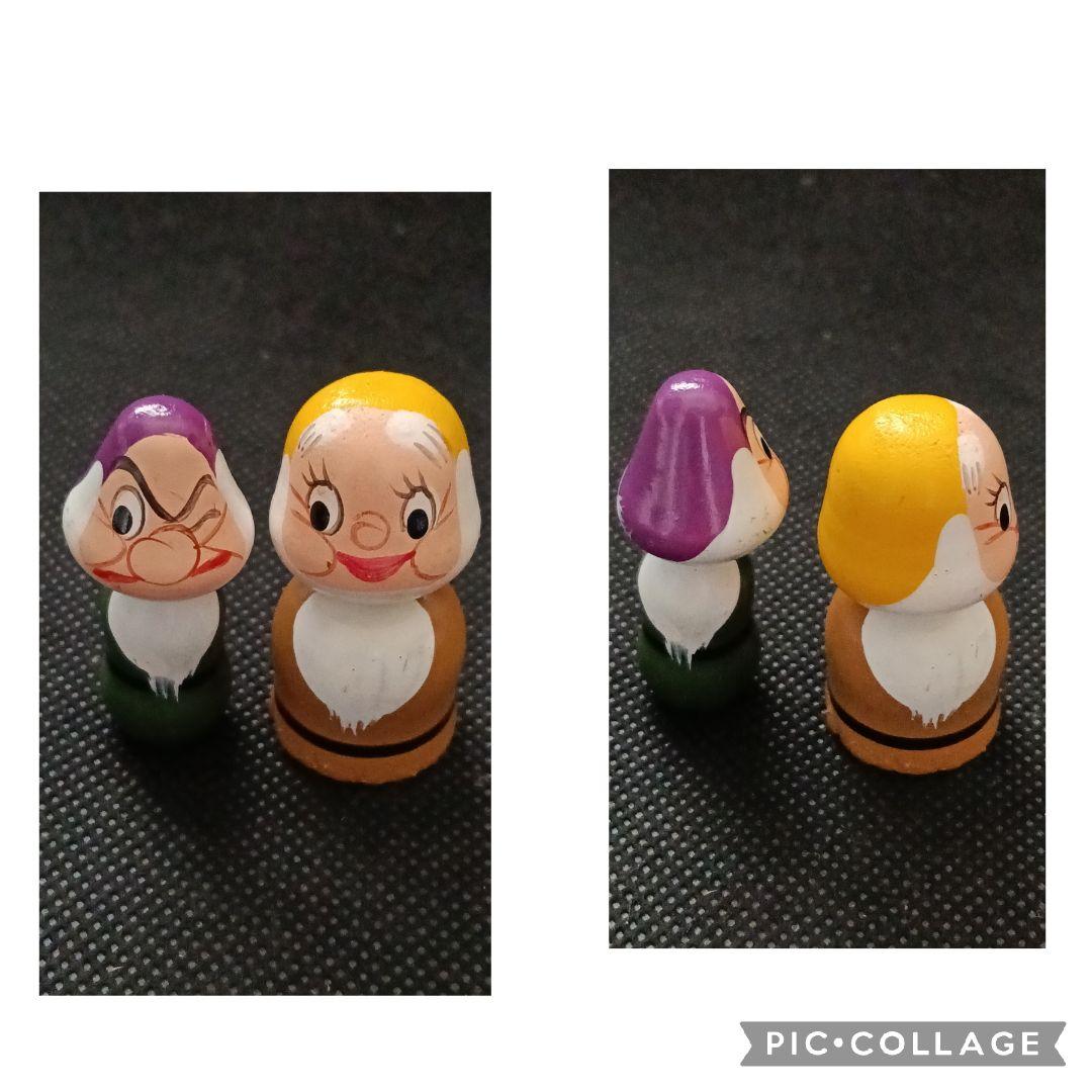 白雪姫　置物　こけし　木製人形　コレクション　レトロ　ヴィンテージ