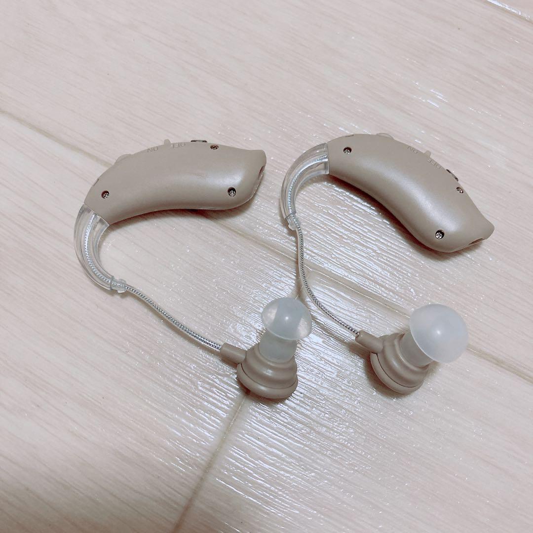 正規品 高齢者 両耳装用 集音器 耳掛けタイプ 左右両用 充電式 音量4段階調整
